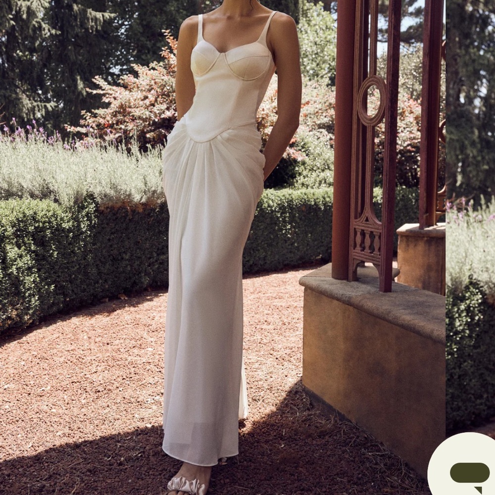 Meshki Leila Satin Corset Dress - Ivory
